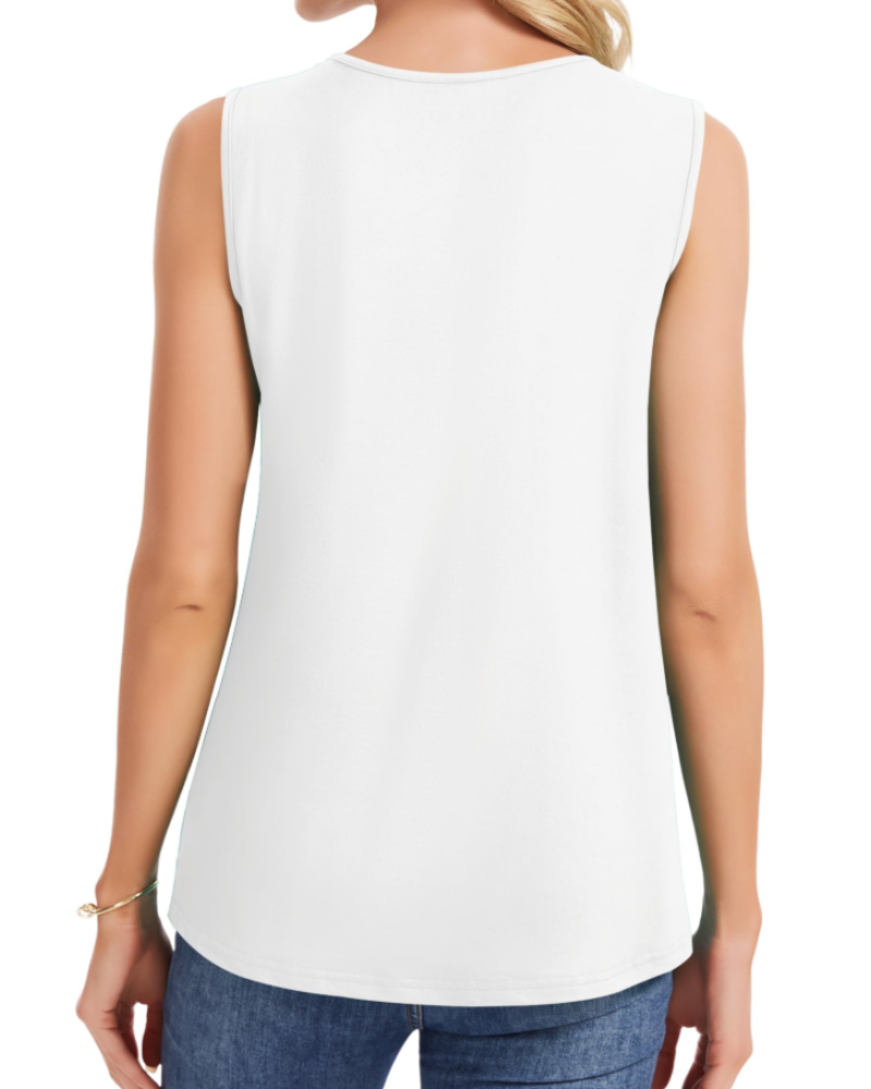 Olivia Top Donna – Canotta Estiva con Pizzo, Girocollo & Dettaglio Plissettato