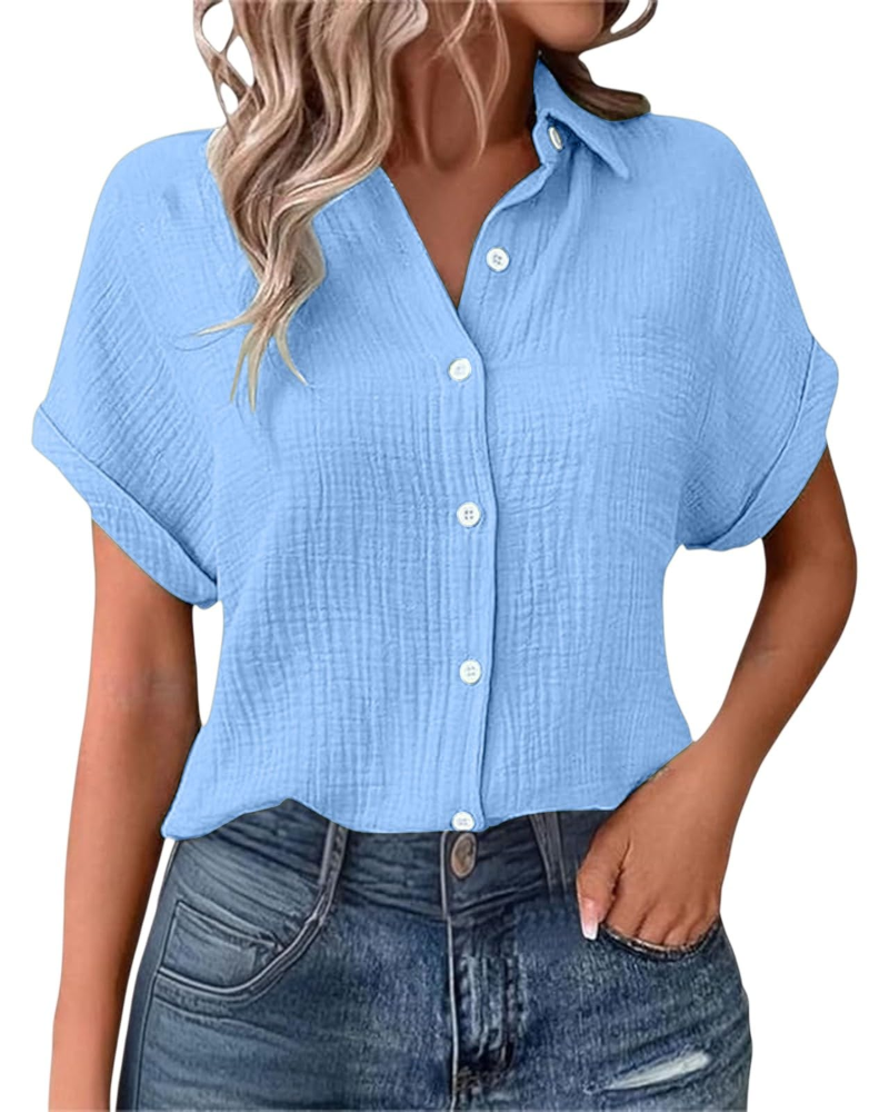 Blouse Mia pour femme – Top en mousseline avec imprimé bohème et coupe oversize