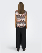 Naomi Blouse Femme – Top à Manches Courtes avec Fermeture Éclair au Dos & Coupe Régulière