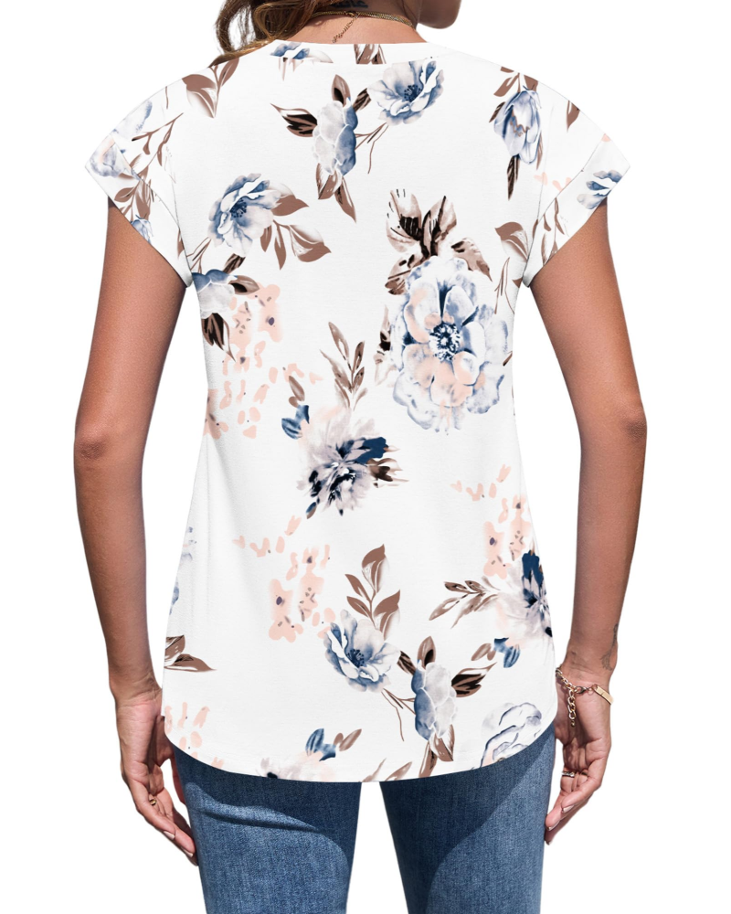 Amelia T-Shirt Donna – Top Estivo con Maniche ad Aletta, Pieghe & Fit Morbido