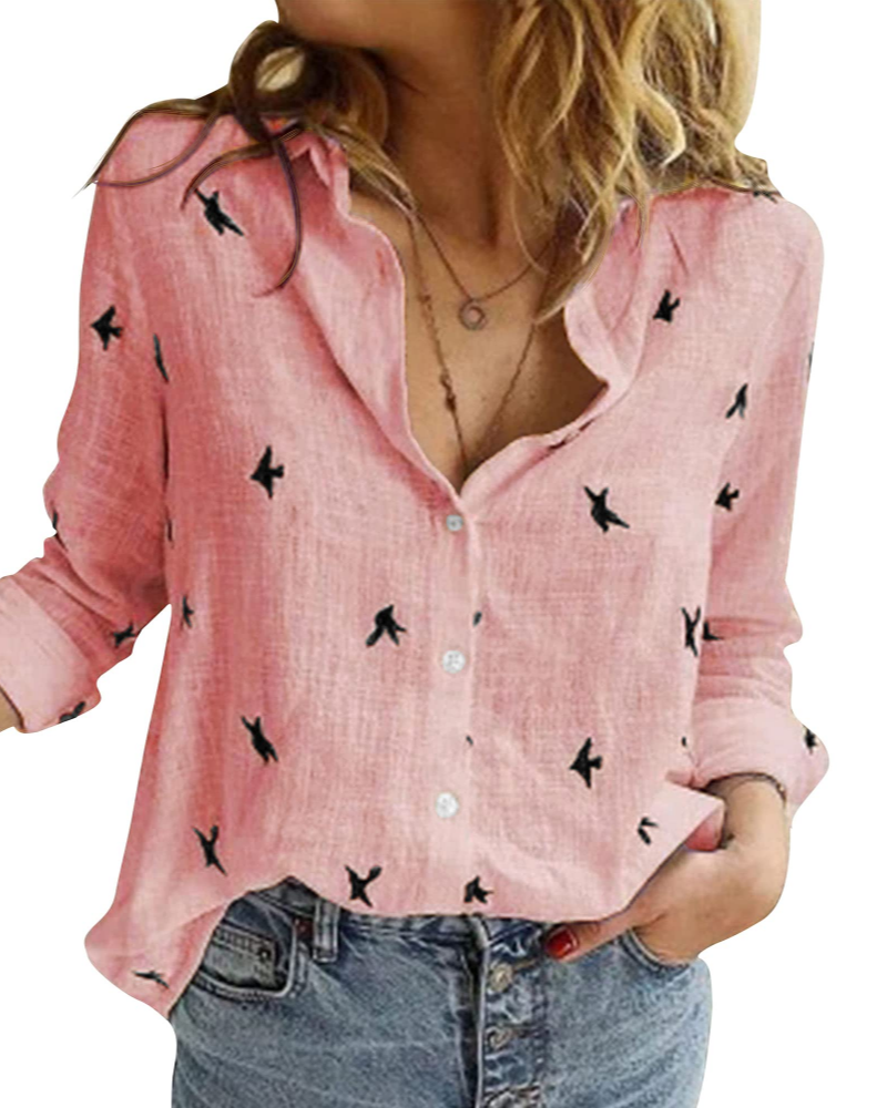 Sienna Blusa Donna – Camicia Tunica in Lino e Rayon con Scollo a V & Maniche Arrotolabili