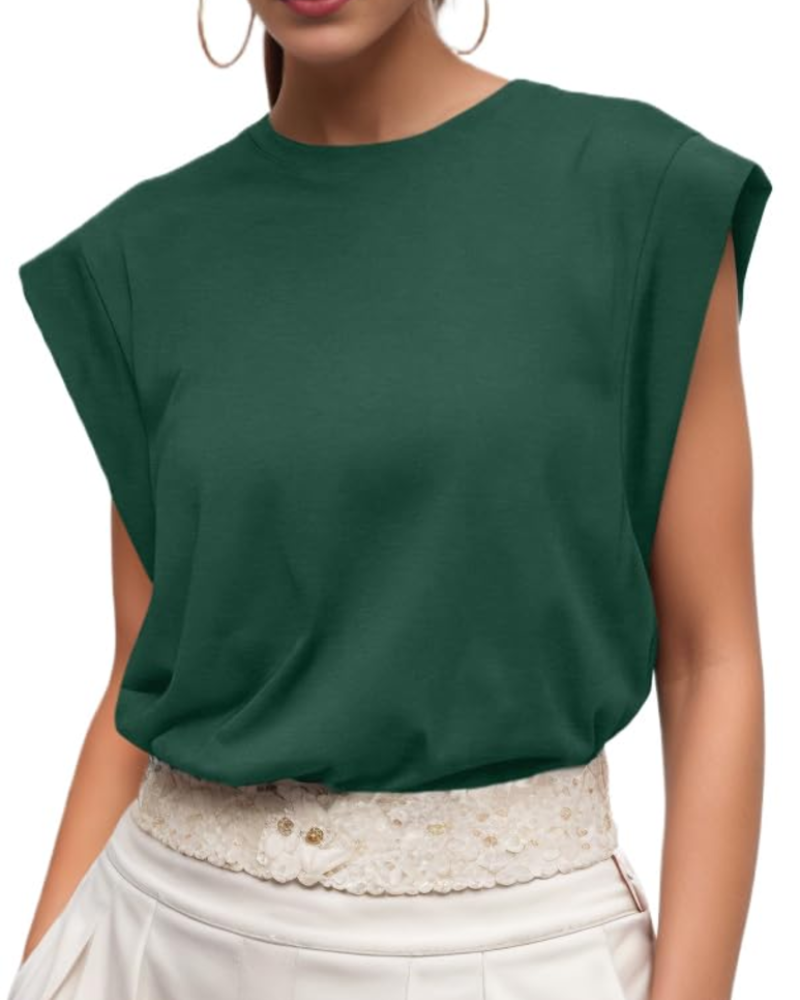 Nora T-Shirt Donna – Top in Cotone con Maniche ad Aletta, Girocollo & Vestibilità Morbida