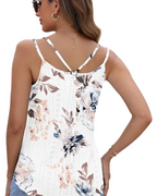 Talia Women's Tank Top – Sleeveless Blouse with Cutout Embroidery & Crew Neck