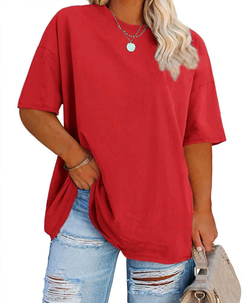 Camiseta Grace para mujer – Top talla grande con escote en V, mangas tres cuartos y ajuste holgado