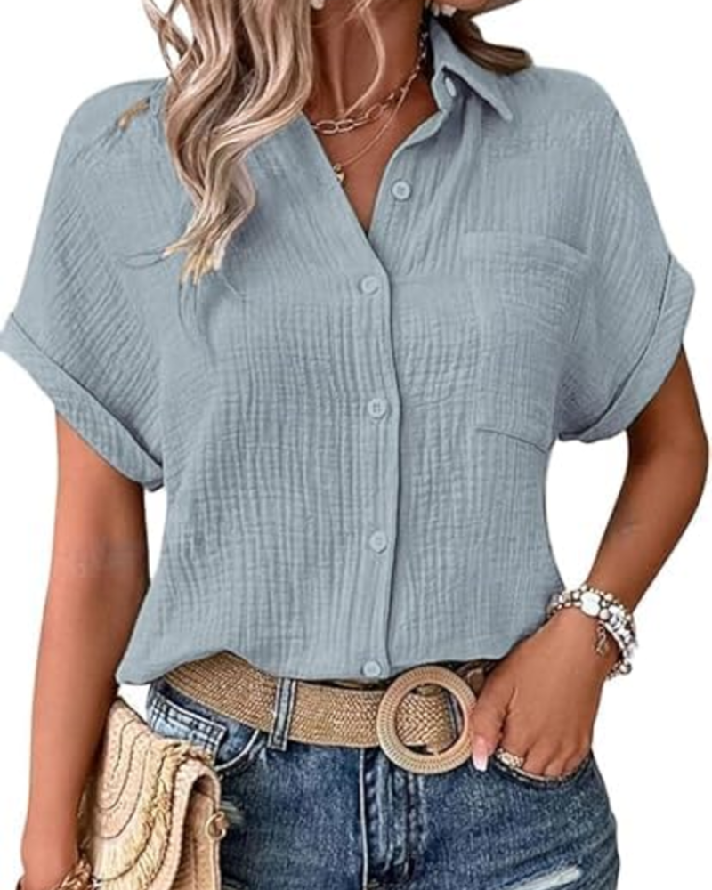 Blouse Mia pour femme – Top en mousseline avec imprimé bohème et coupe oversize