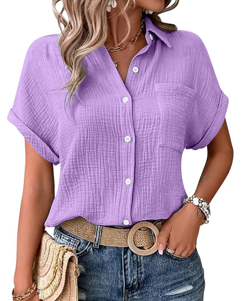Blouse Mia pour femme – Top en mousseline avec imprimé bohème et coupe oversize