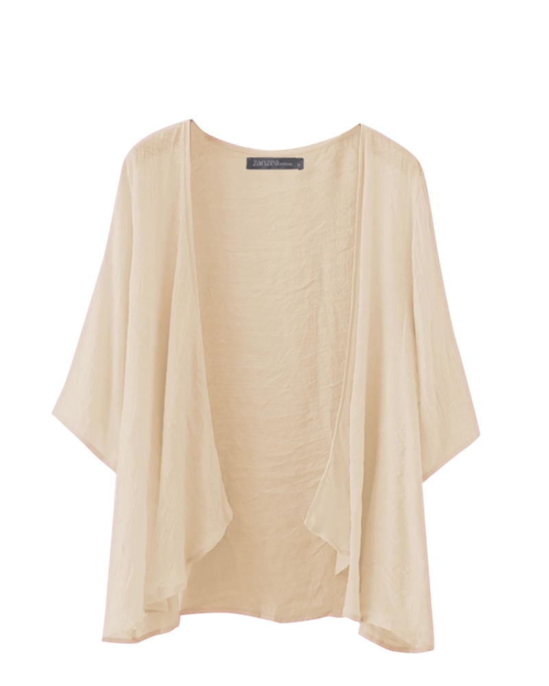 Olivia Kimono Femme – Boléro en chiffon transparent avec ouverture frontale et coupe légère