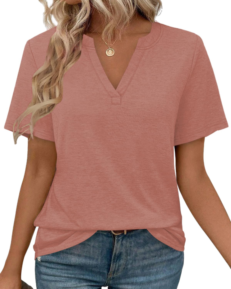 Vanessa T-Shirt Donna – Top con Scollo a V, Maniche Corte & Fit Morbido