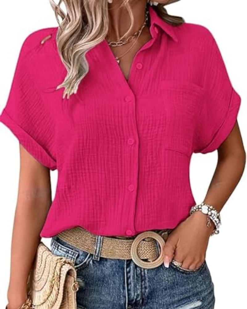 Blouse Mia pour femme – Top en mousseline avec imprimé bohème et coupe oversize