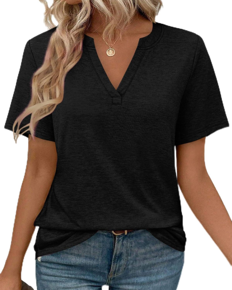 Vanessa T-Shirt Donna – Top con Scollo a V, Maniche Corte & Fit Morbido