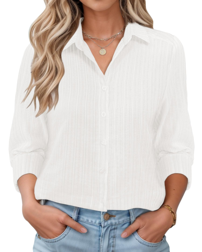 Sophie Camicia Donna – Blusa in Cotone a Quadri con Bottoni, Colletto & Maniche Arrotolabili