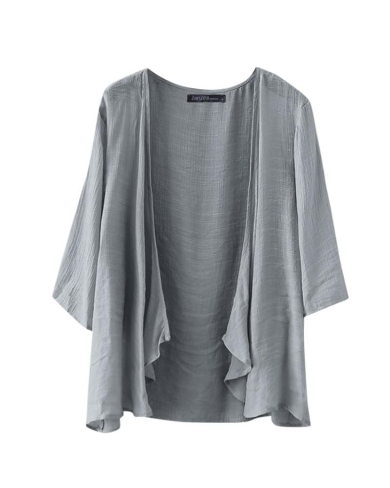 Olivia Kimono Femme – Boléro en chiffon transparent avec ouverture frontale et coupe légère