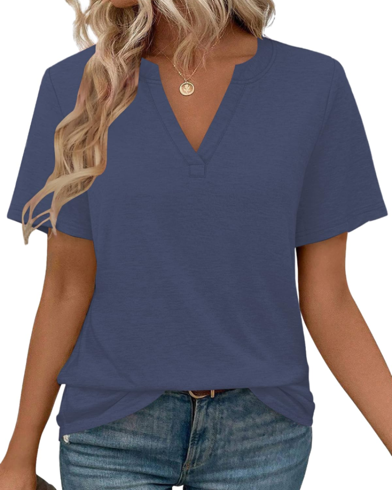 Vanessa T-Shirt Donna – Top con Scollo a V, Maniche Corte & Fit Morbido