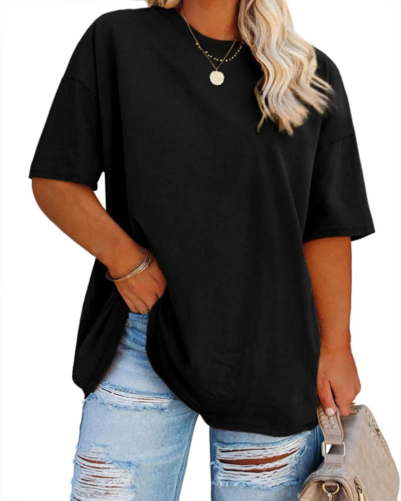 Camiseta Grace para mujer – Top talla grande con escote en V, mangas tres cuartos y ajuste holgado