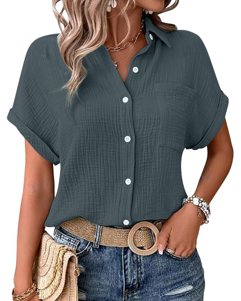 Blouse Mia pour femme – Top en mousseline avec imprimé bohème et coupe oversize