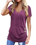Isabelle Tunic for Women – V-Neck Top, Buttons & Soft Fit