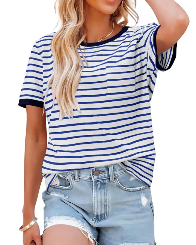 Sophie T-Shirt Donna – Top Casual in Cotone con Scollo V, Maniche Corte & Vestibilità Morbida