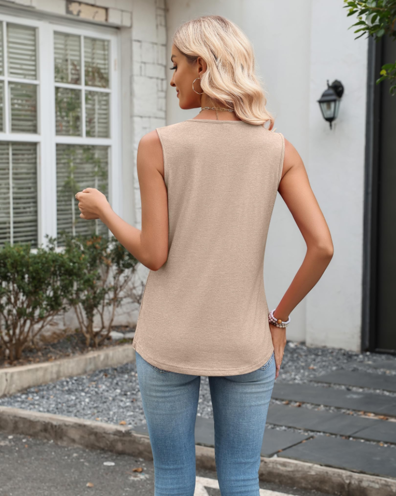 Sophie Tank Top Donna – Ærmeløs top med V-hals og løs pasform
