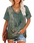 Grace T-Shirt Donna – Top con Scollo a V, Maniche a Righe & Fit Morbido