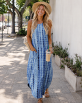 Lily Women's Dress – Casual Maxi Sleeveless Dress with Pockets, Slit & Soft Fit