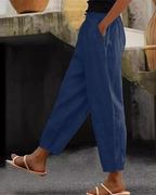 Olivia Women's Linen Cargo Shorts – Comfortable Waist, Pockets & Casual Summer Fit