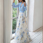 Elen Vestido Mujer Maxi Floral – Vestido Largo Elegante, Fluido, Casual Chic de Verano Puliz