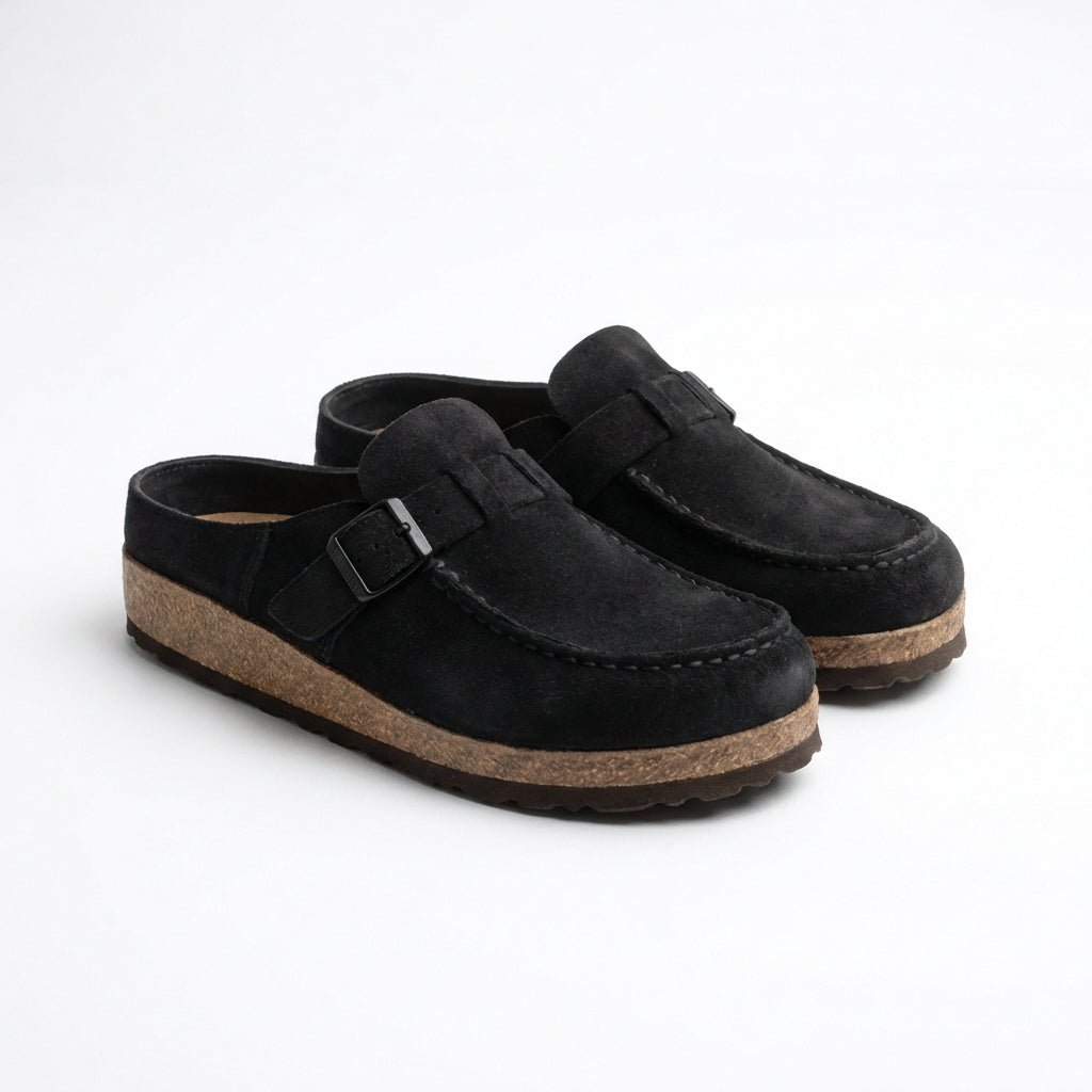 Marta Zoccoli Donna Vintage – Mule con Hebilla, Suela Antideslizante Casual Chic
