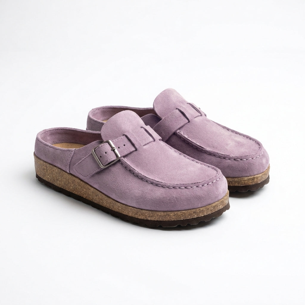 Marta Zoccoli Donna Vintage – Mule con Hebilla, Suela Antideslizante Casual Chic