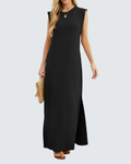 Charlotte Abito Maxi Donna – Vestito Elegante Senza Maniche con Spacco e Tasche