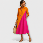 Robe midi élégante Ciara pour femme – Robe fluide raffinée, style polyvalent jour et soir