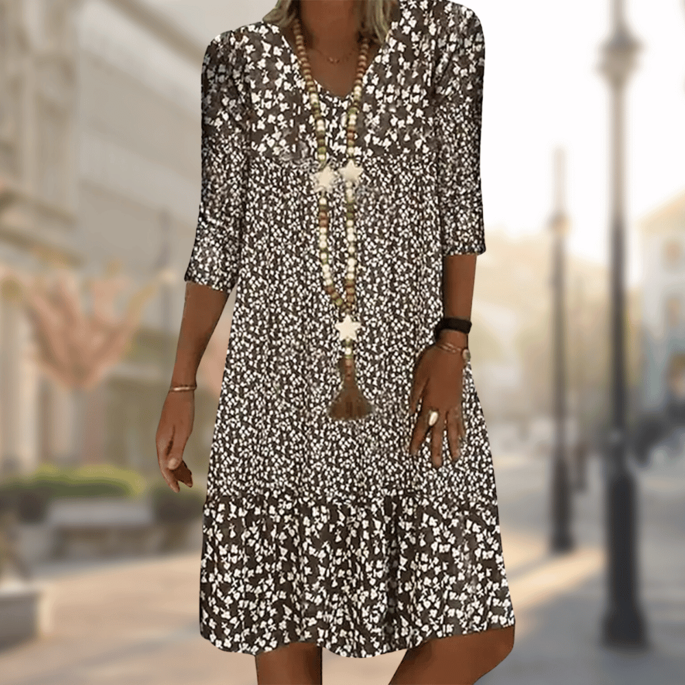 Kelina Vestido Elegante de Mujer – Vestido Midi Refinado, Tela Ligera, Casual Chic