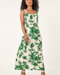 Bella Robe Femme – Robe Midi en Coton avec Broderie Broderie, Bretelles & Décolleté Carré