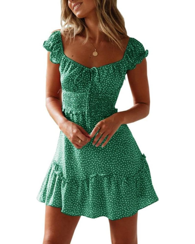 Sophie Damen-Minikleid – Herzausschnitt, Blumenmuster & Volantsaum