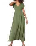 Nora Women's Maxi Dress – V-Neck, Empire Waist & Dolman Sleeves