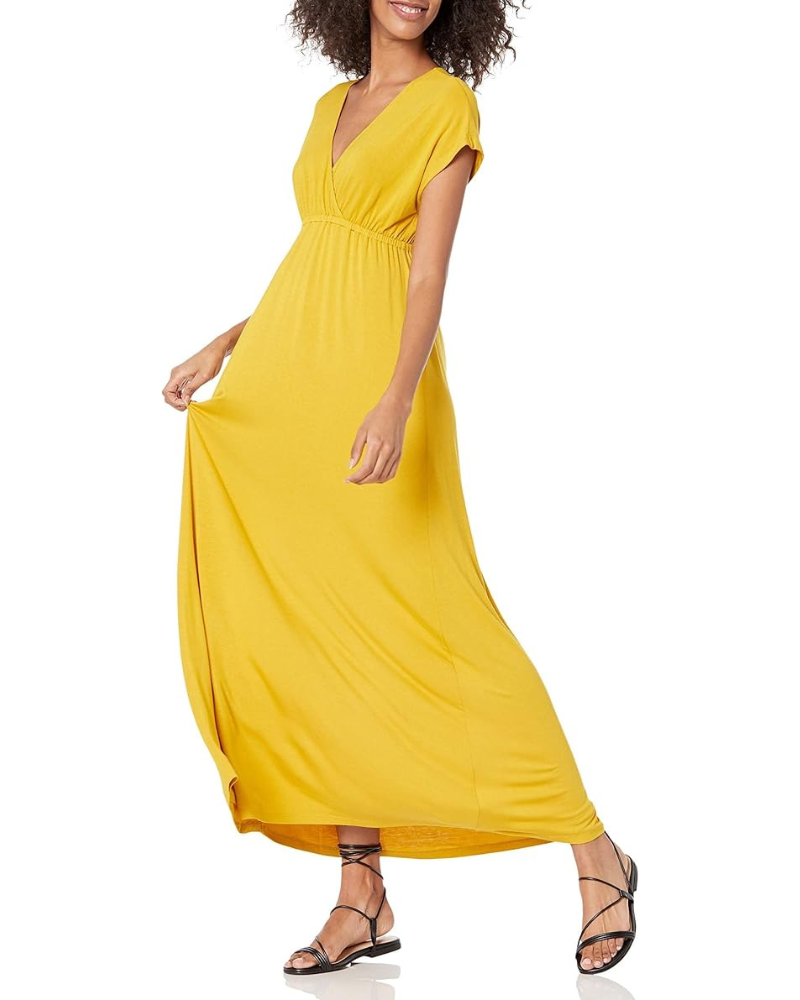 Nora Vestito Donna Maxi – Scollo a V, Vita Impero & Maniche Dolman