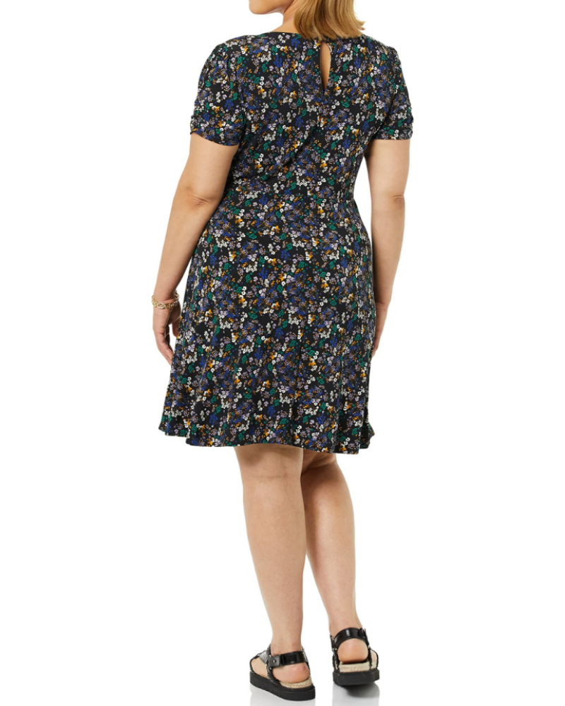 Robe Femme Clara Ligne A – Jersey Extensible, Manches Courtes & Col Rond
