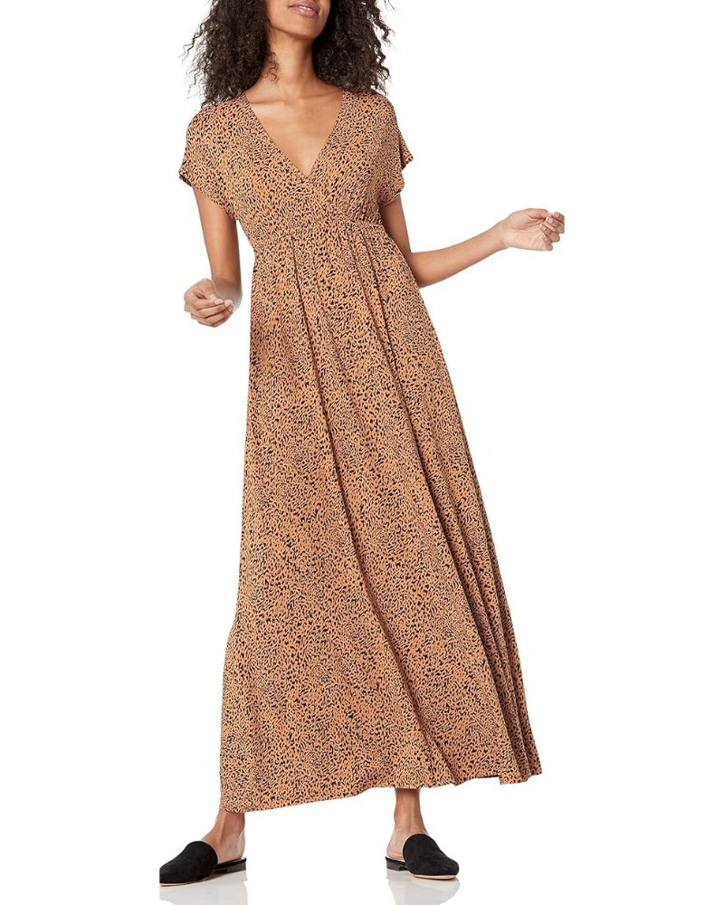 Nora Vestito Donna Maxi – Scollo a V, Vita Impero & Maniche Dolman