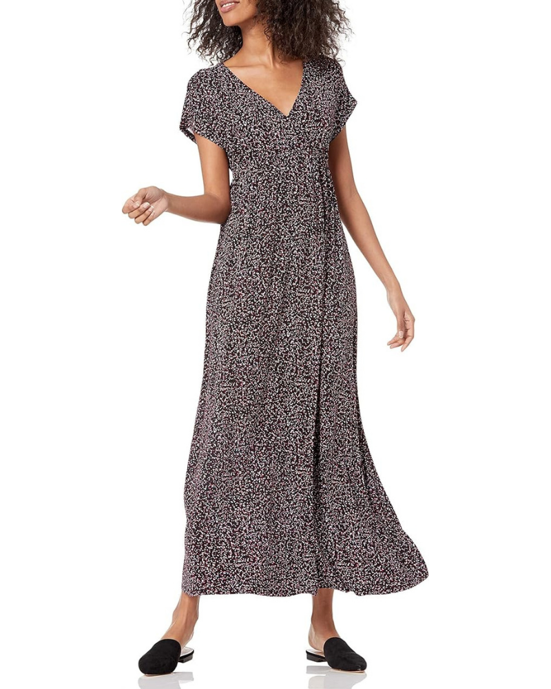 Nora Vestito Donna Maxi – Scollo a V, Vita Impero & Maniche Dolman