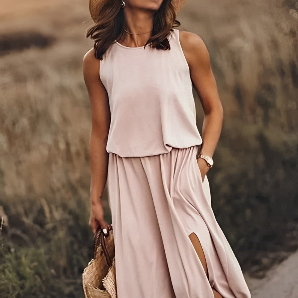 Falisha Vestido Largo de Mujer – Vestido Veraniego Sin Mangas, Colorido, Elegante Casual