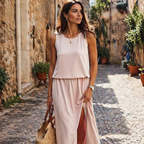 Falisha Robe Femme Longue – Robe Estivale Sans Manches, Colorée, Élégante Décontractée