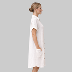 Eloise Robe Femme Mini d'Été Vintage – Robe Coton Lin avec Col V