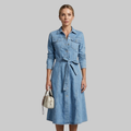 Emily Robe Femme Denim d'Été – Robe Souple avec Boutons Style Casual Chic