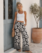 Mia Pantaloni Donna Palazzo – Gamba Larga, Vita Elasticizzata & Tessuto Fluido