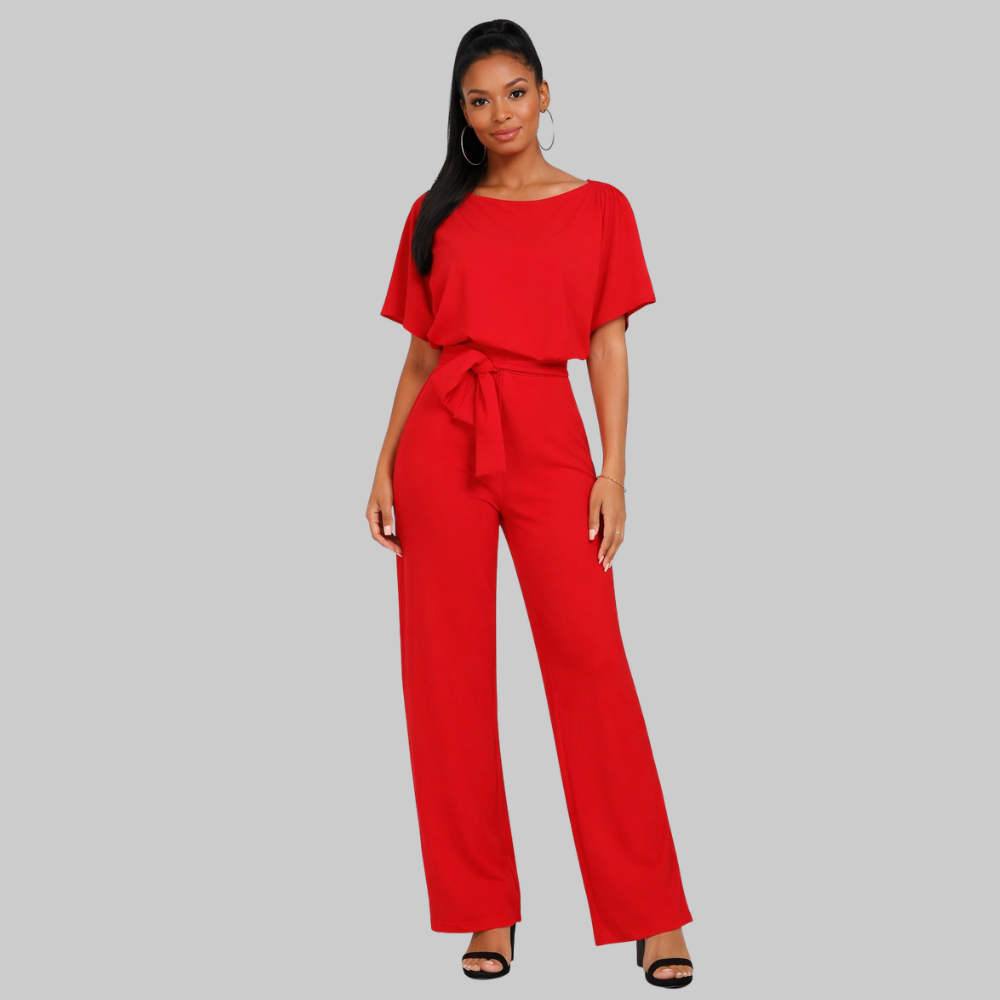 Hannah Combinaison Femme Élégante Large – Combinaison avec Taille Lacets et Coupe Slim