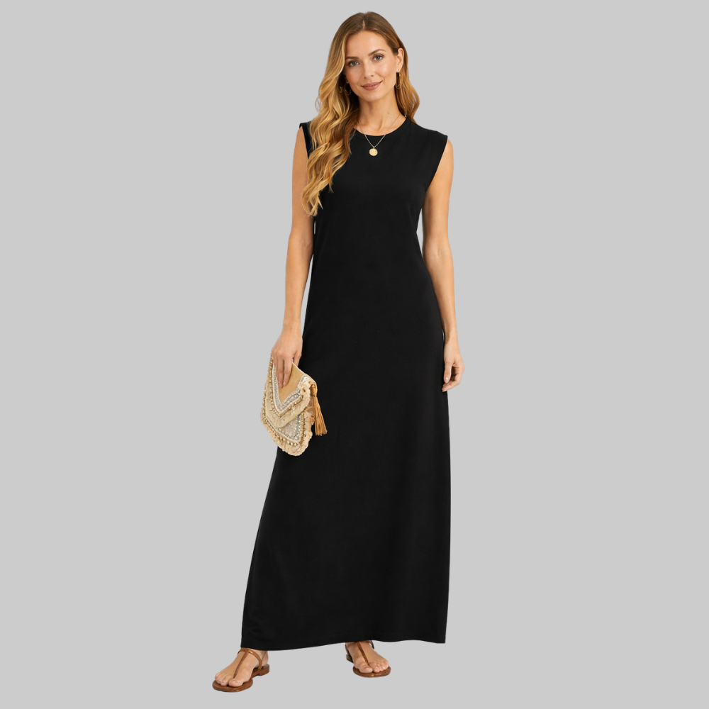 Hanne Robe Femme Maxi Élégante – Robe Estivale Fluide Anti-Froissement avec Poches
