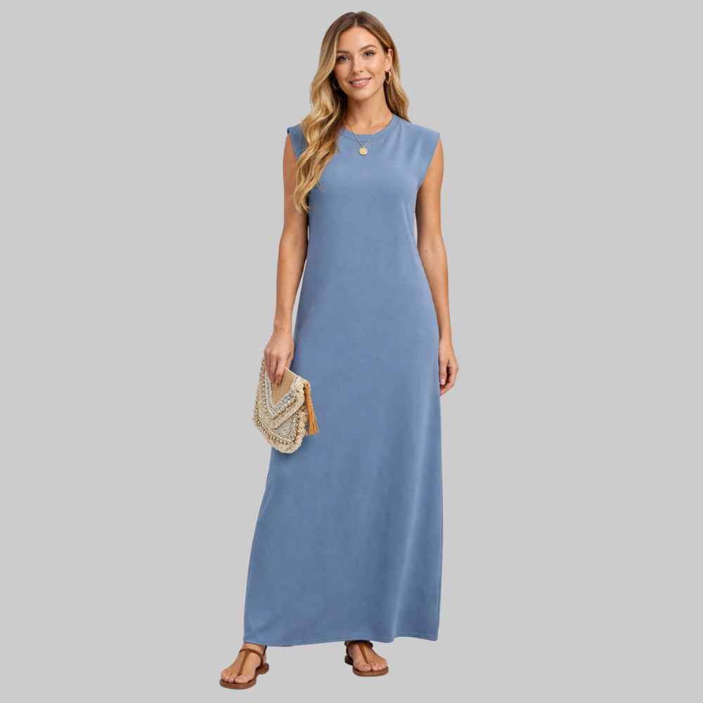 Hanne Robe Femme Maxi Élégante – Robe Estivale Fluide Anti-Froissement avec Poches