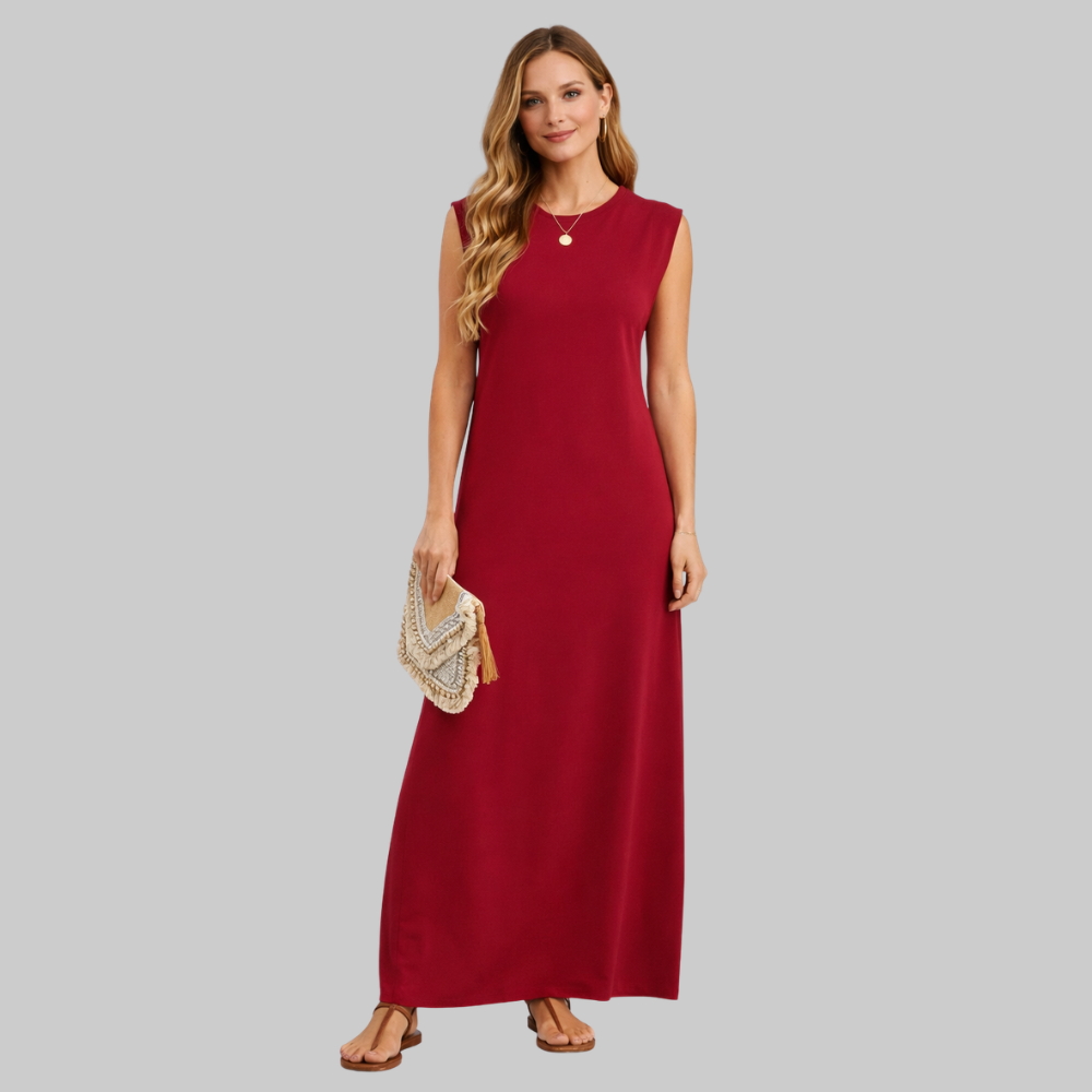 Hanne Robe Femme Maxi Élégante – Robe Estivale Fluide Anti-Froissement avec Poches