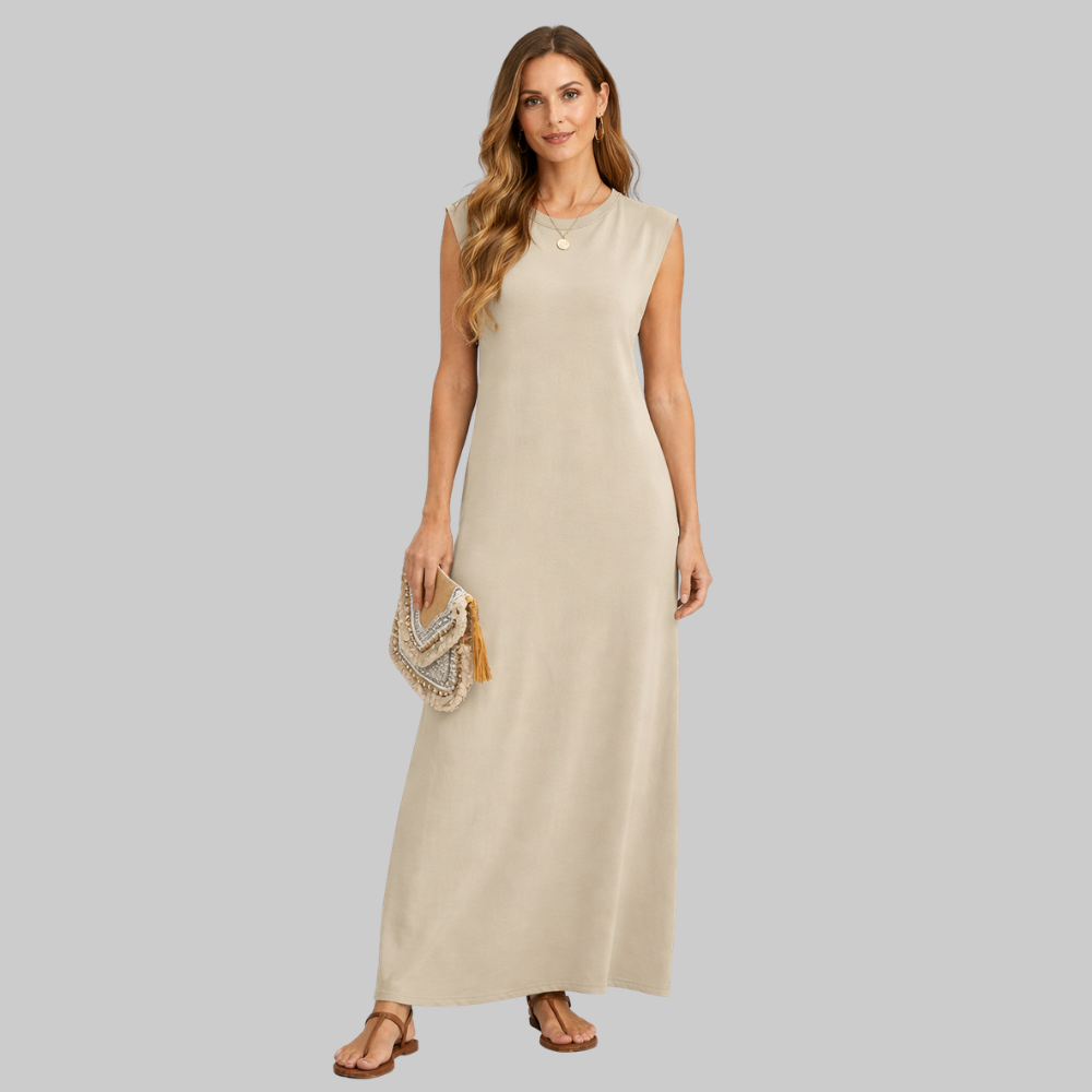 Hanne Robe Femme Maxi Élégante – Robe Estivale Fluide Anti-Froissement avec Poches