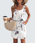 Harper Abito Estivo Donna – Vestito Corto Senza Maniche con Coulisse e Tasche
