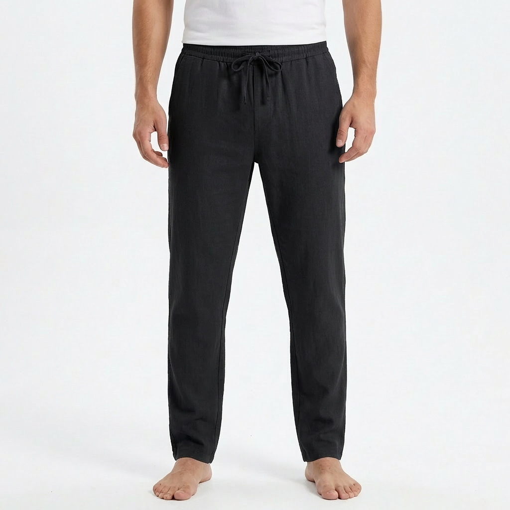 Luca Pantalones de Hombre de Verano – Cintura con Cordón, Corte Slim hasta el Tobillo Casual Chic